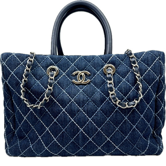 Chanel Handbags - CHANEL Denim Tote Bag Wild Stitch Quilting Blue